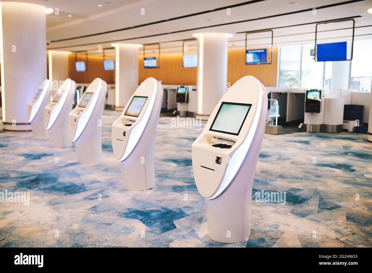 The self checkin kiosk at Airport Stock Photo Alamy
