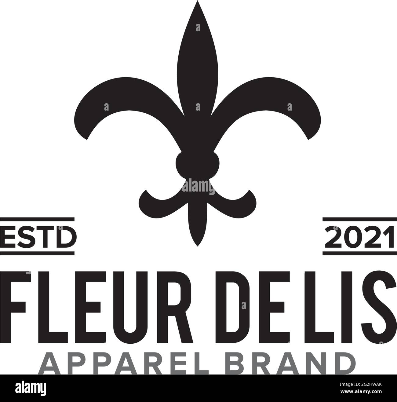 Fleur de lis logo design for apparel business company Stock Vector