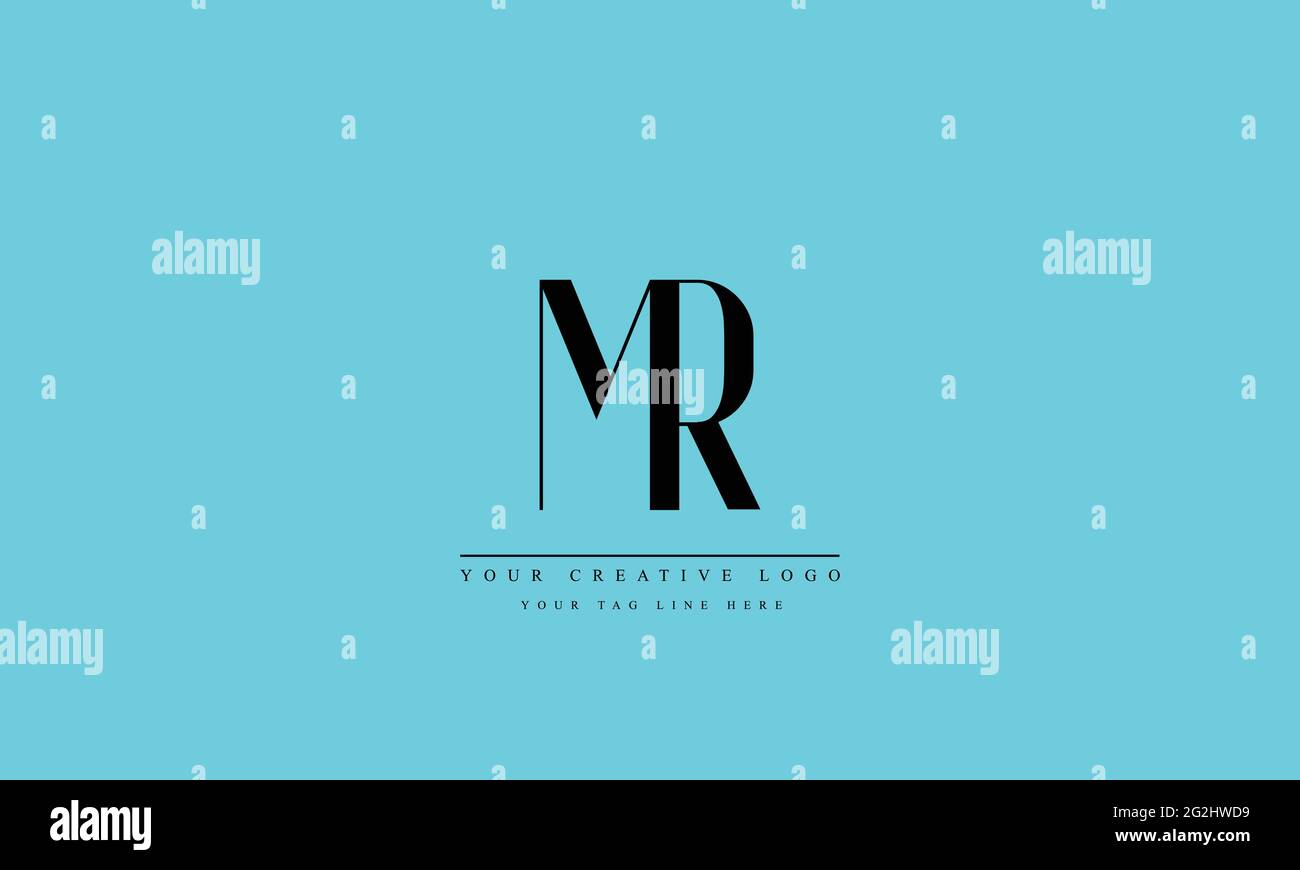 Letter Logo Design with Creative Modern Trendy Typography MR RM Stock Vector