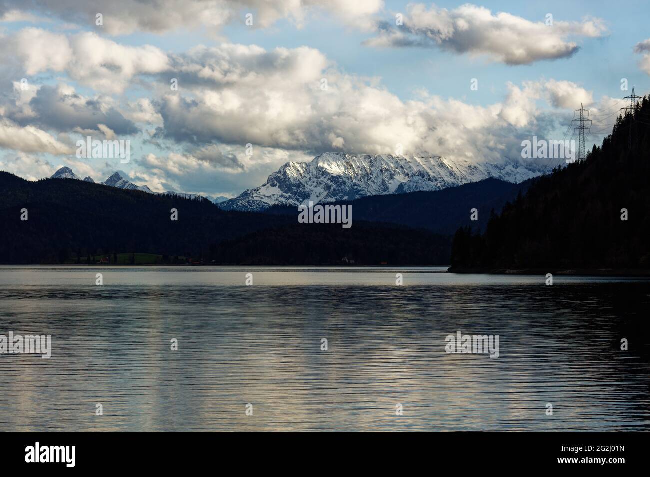 Walchensee, view of the Alps Stock Photo