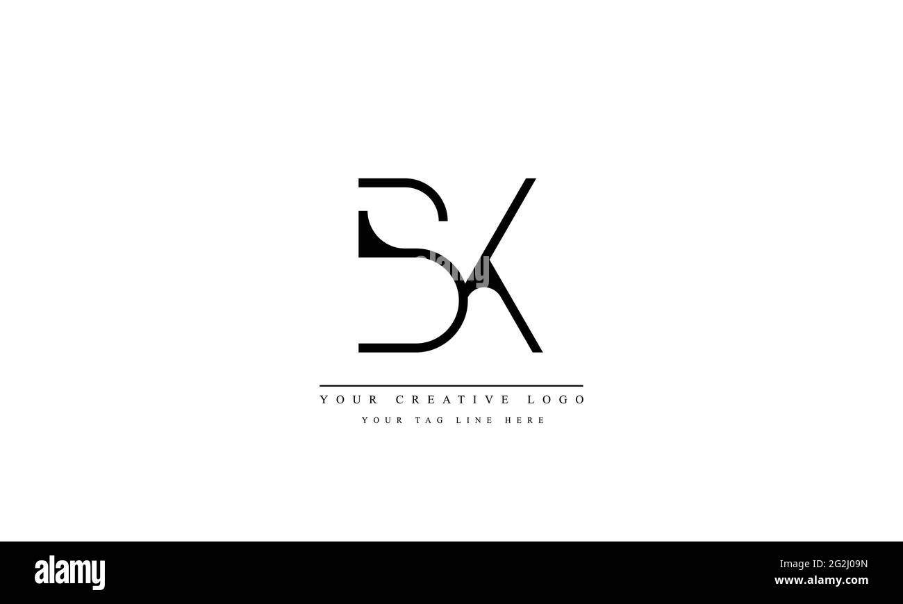 Letter Logo Design with Creative Modern Trendy Typography BK KB Stock Vector