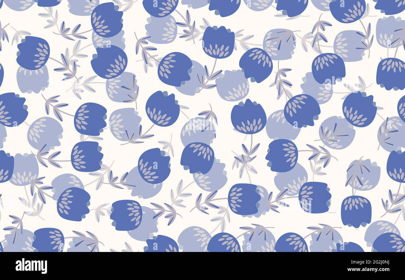 Seamless floral pattern based on traditional folk art ornaments ...