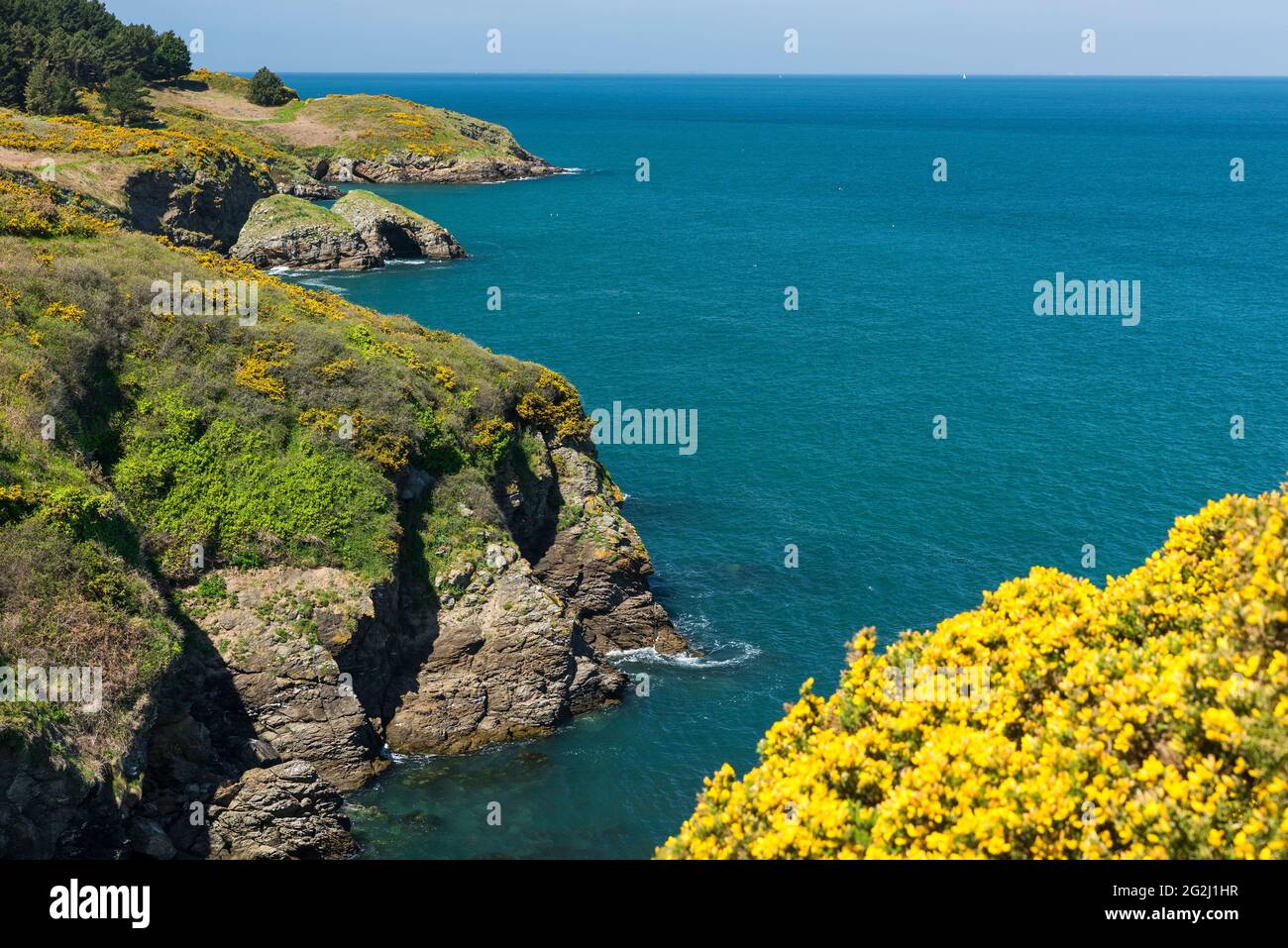 Coast section at Kerzo, Belle-Ile-en-Mer, France, Brittany, Morbihan ...
