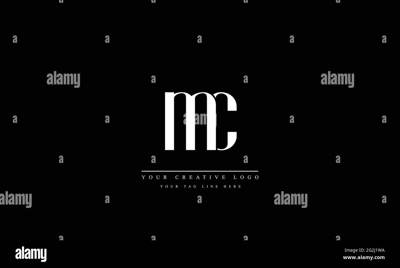 Letter Logo Design with Creative Modern Trendy Typography MC CM Stock Vector