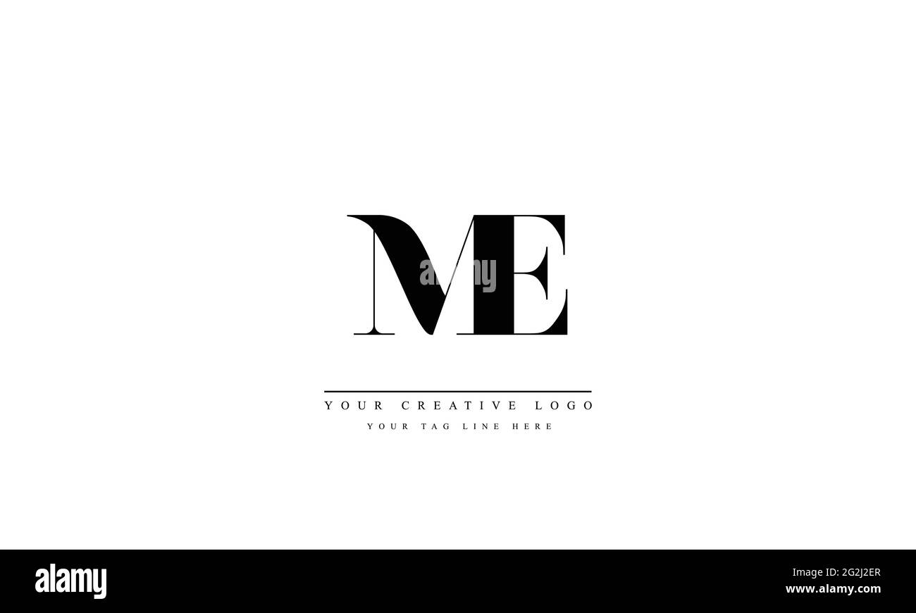 M e logo design Black and White Stock Photos & Images - Alamy