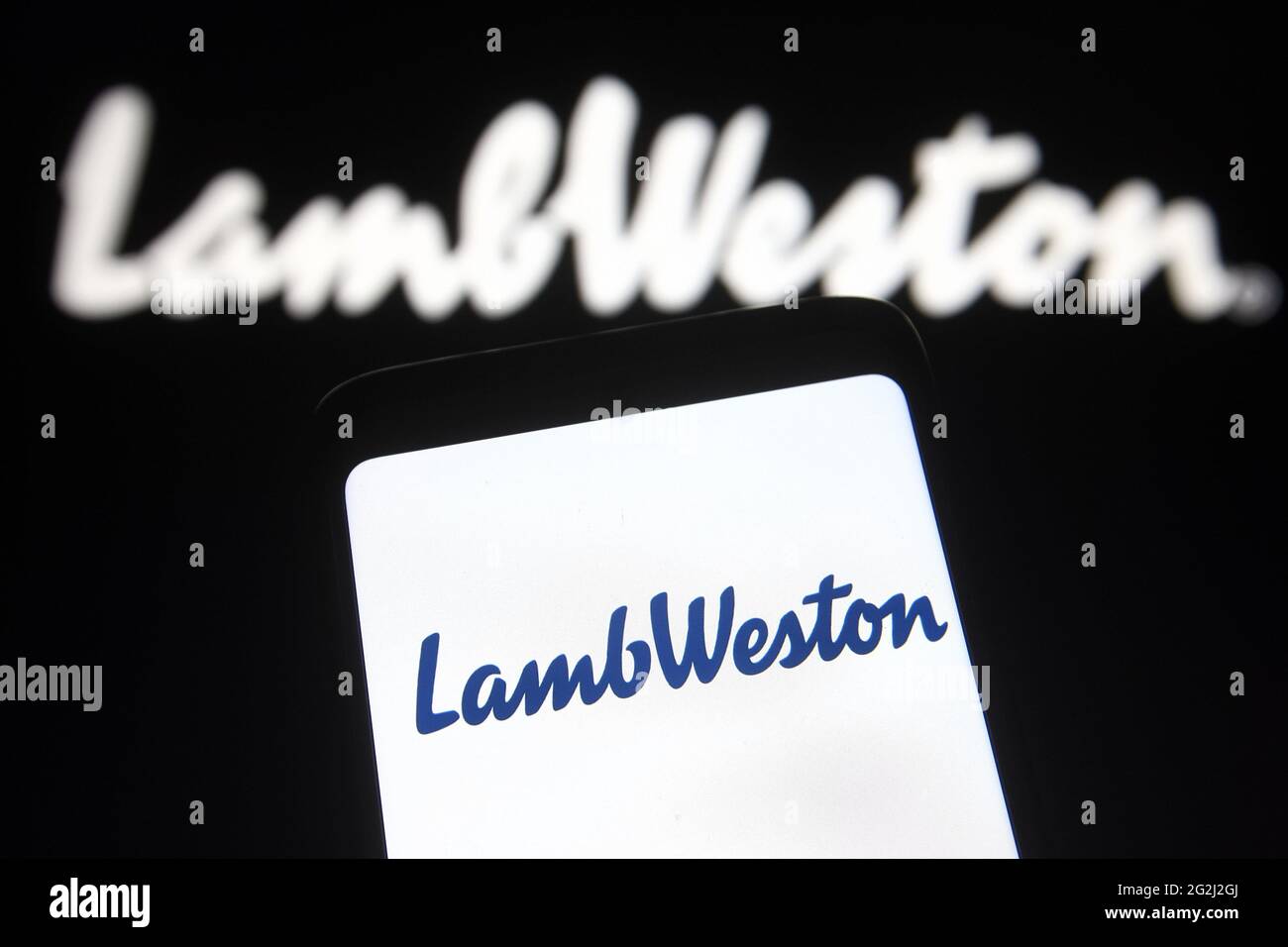 Ukraine. 11th June, 2021. In this photo illustration a Lamb Weston