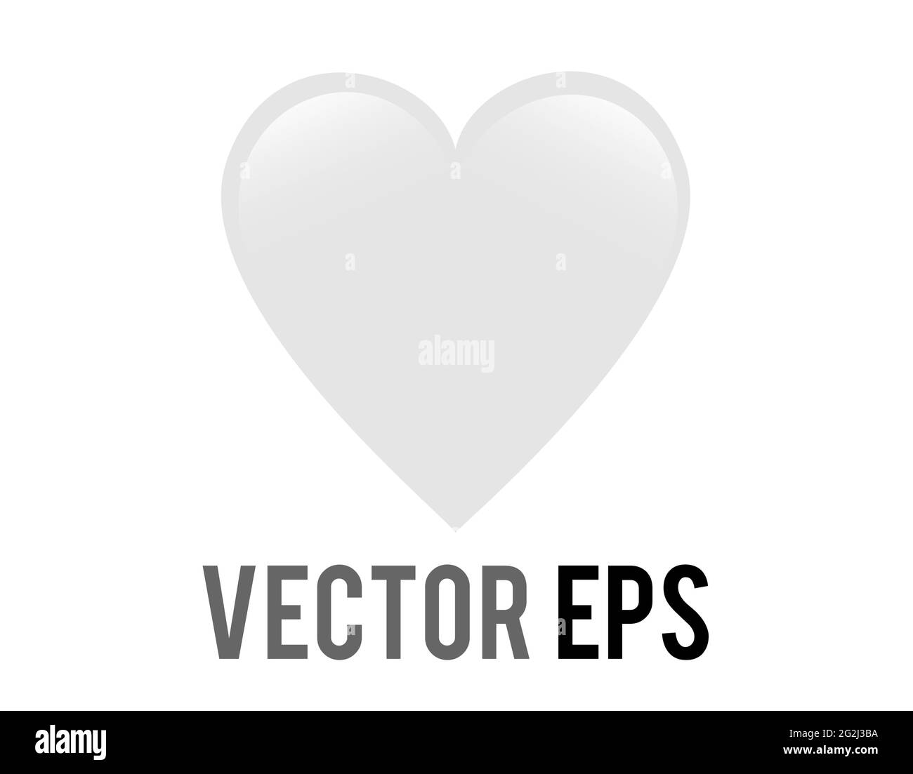 The isolated vector classic love white glossy heart icon, used for expressions of love passion and romance Stock Vector