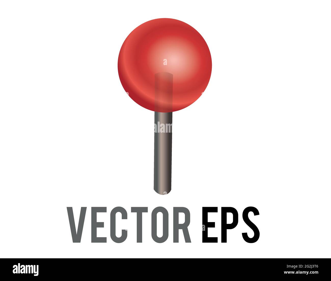 The isolated vector red round head location pushpin icon Stock Vector
