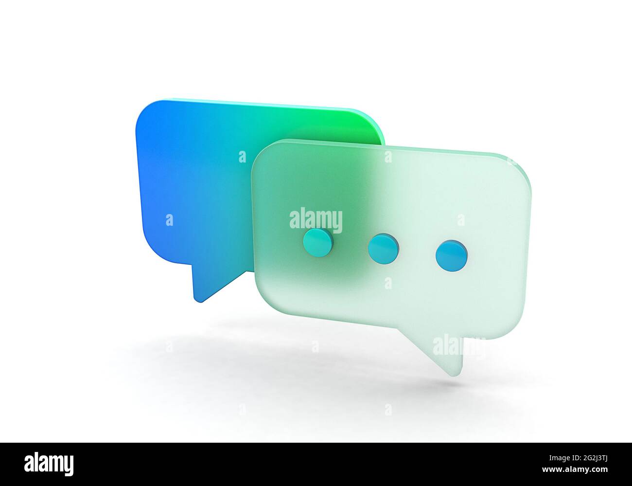 Bubble messages are green and blue. Chat. isolated on white background