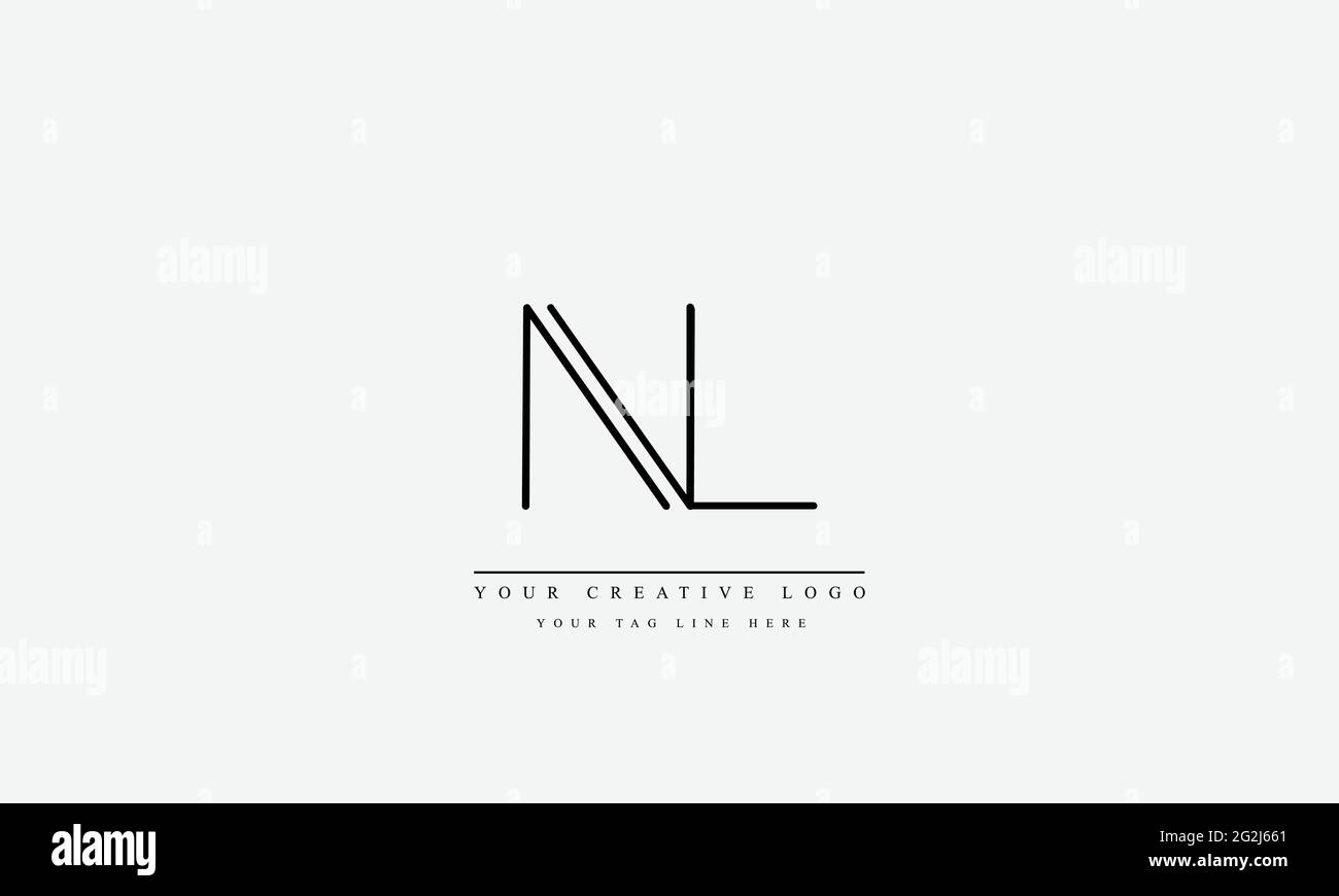 Letter Logo Design with Creative Modern Trendy Typography NL LN Stock ...