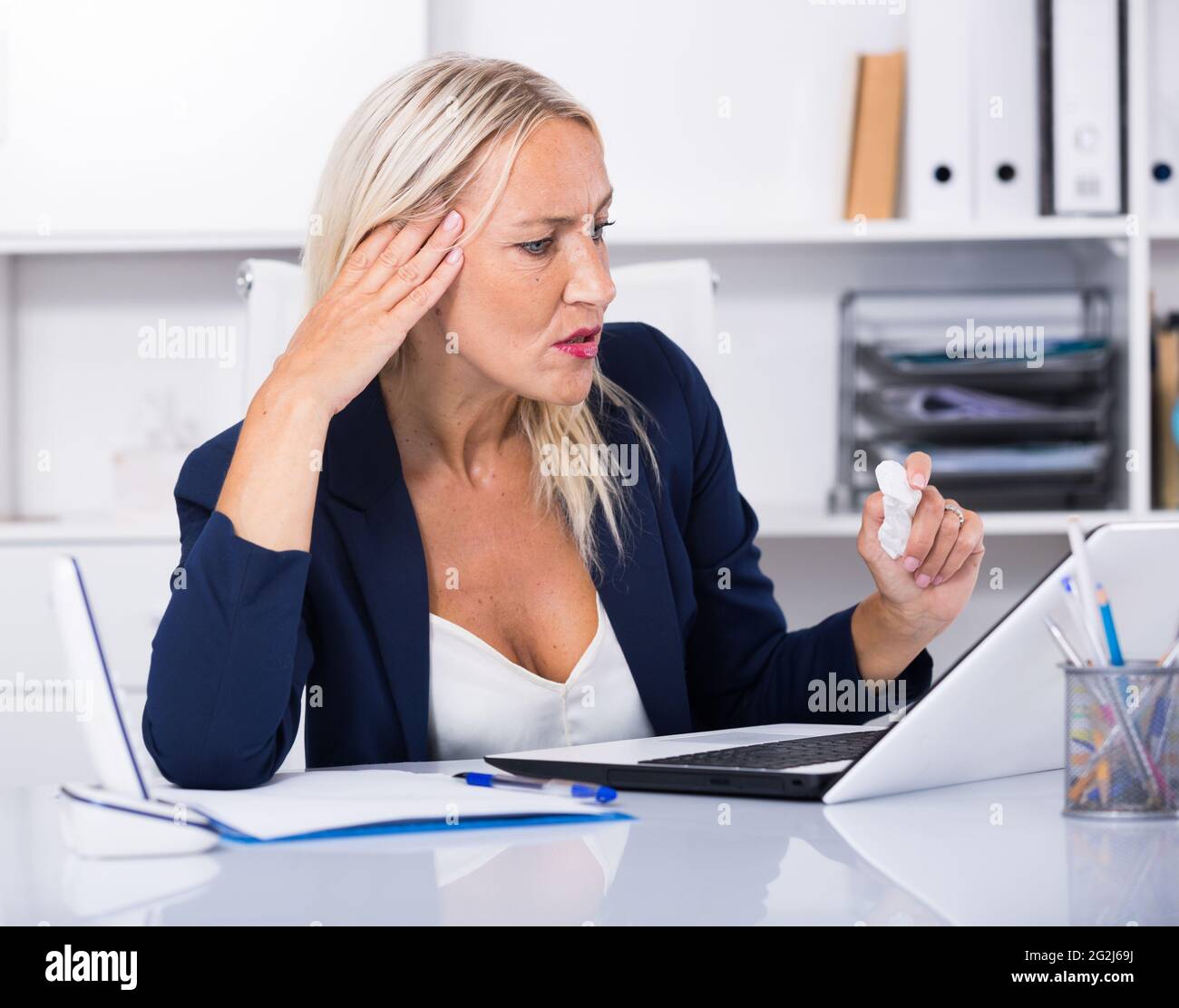 Frustrated business woman tears hi-res stock photography and images - Alamy