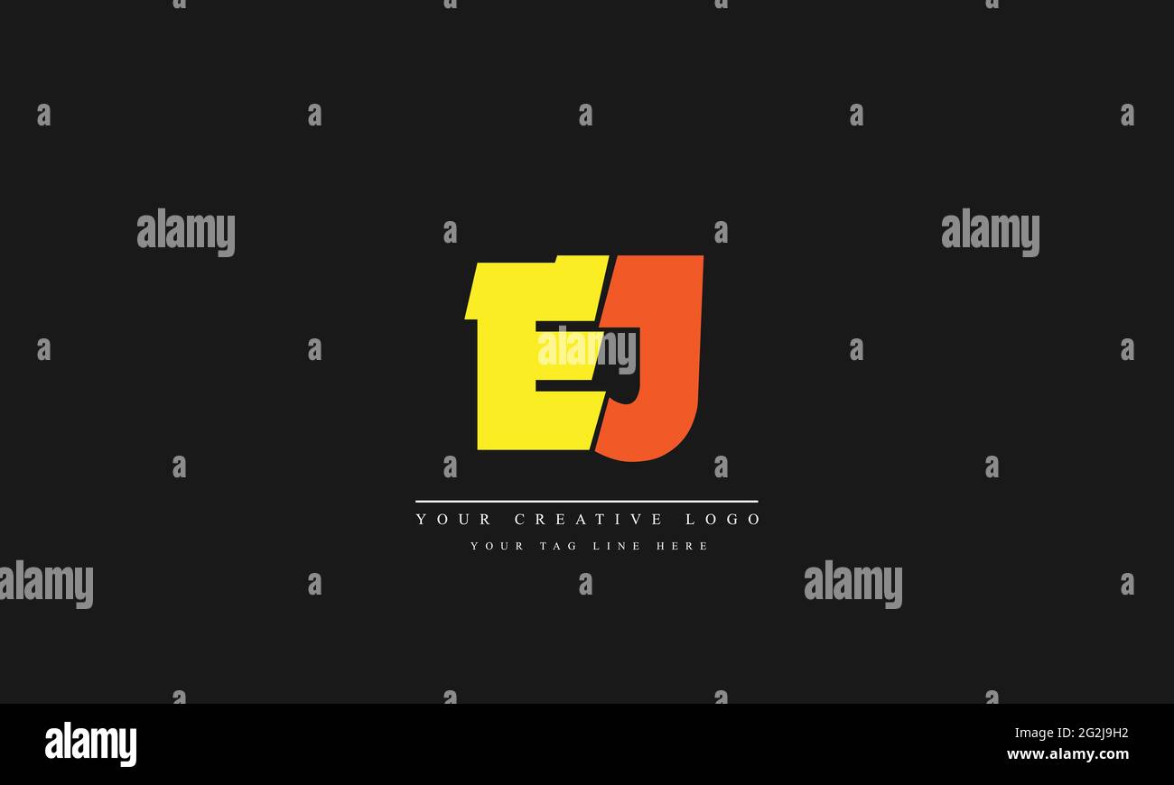 Letter Logo Design with Creative Modern Trendy Typography EJ JE Stock Vector