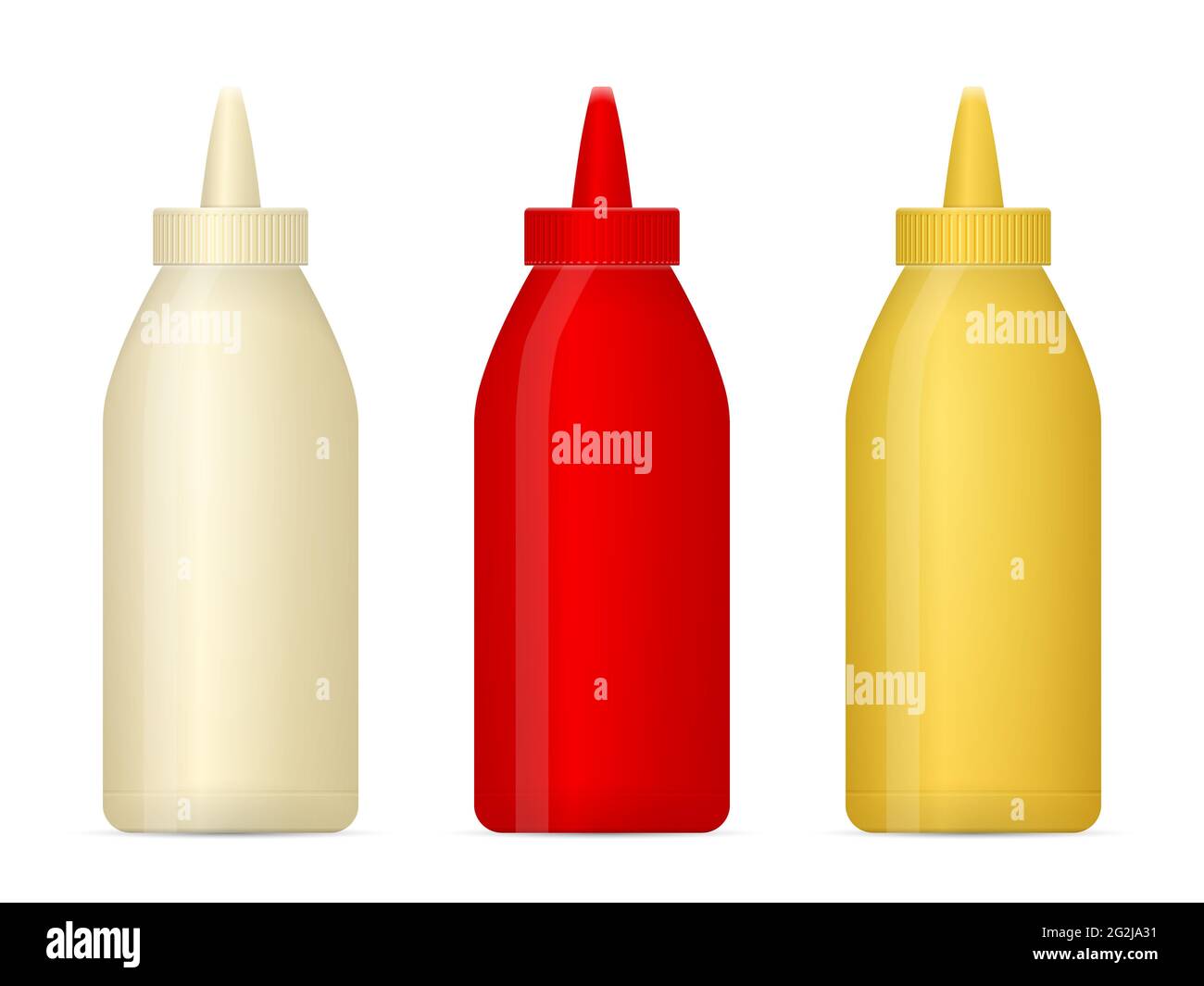 Sauce bottles on a white background. Vector illustration Stock Photo