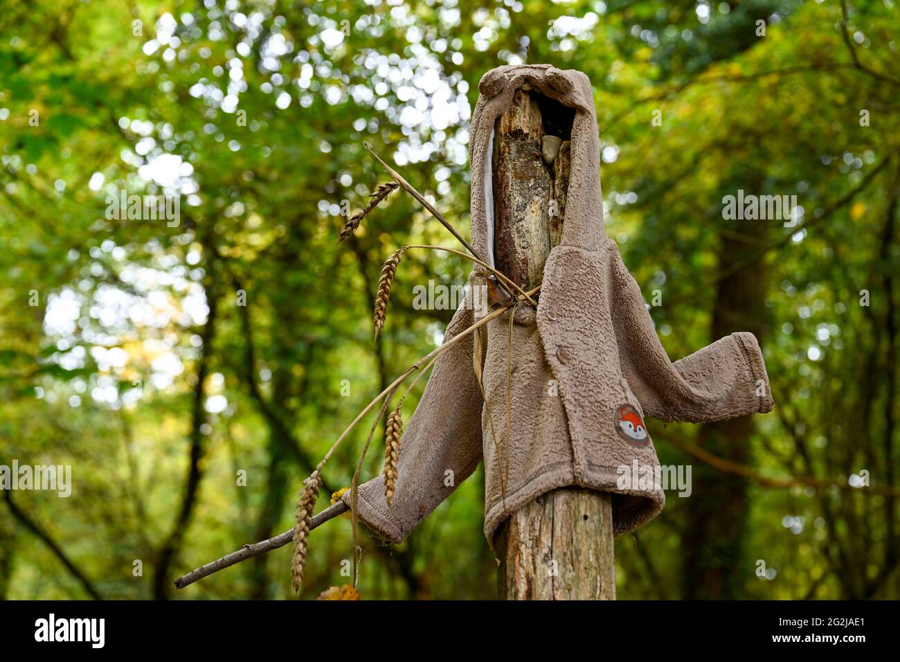 Wooden posts trapped as a figure. Stock Photo