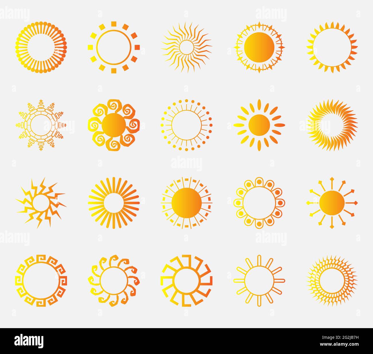 Sun yellow icon set Stock Vector Image & Art - Alamy