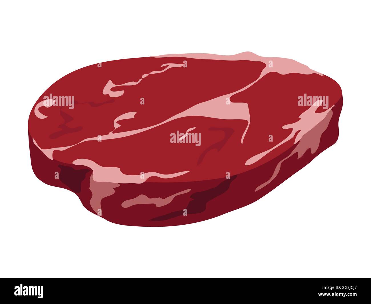 Fresh raw meat cut piece vector isolated on white background Stock ...