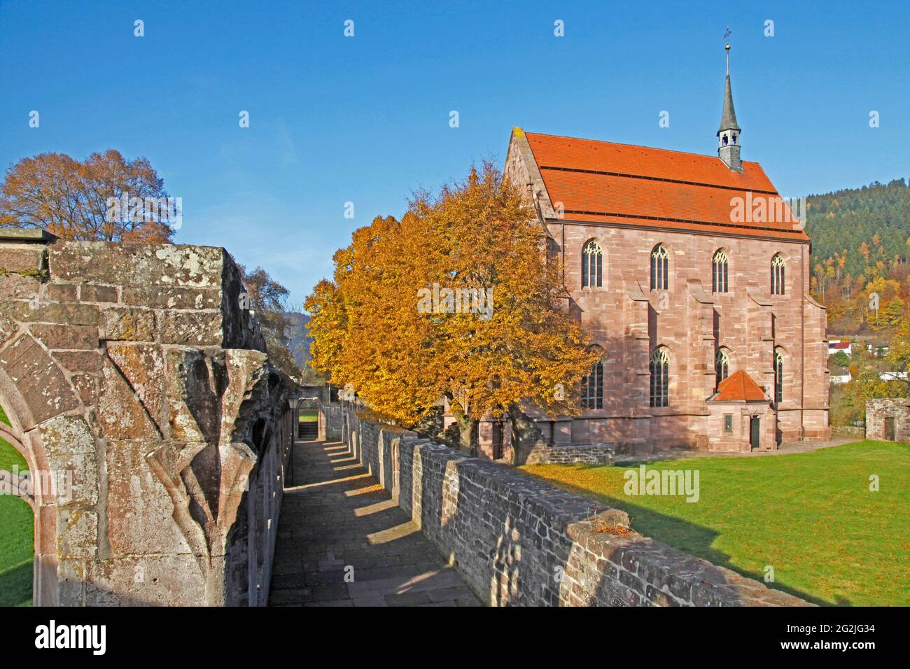 Hirsau monastery ruins, cloister, Marienkapelle, former Benedictine monastery, construction of the St. Peter and Paul complex in the late 11th century, Calw, Hirsau district, Baden-Württemberg, Germany Stock Photo