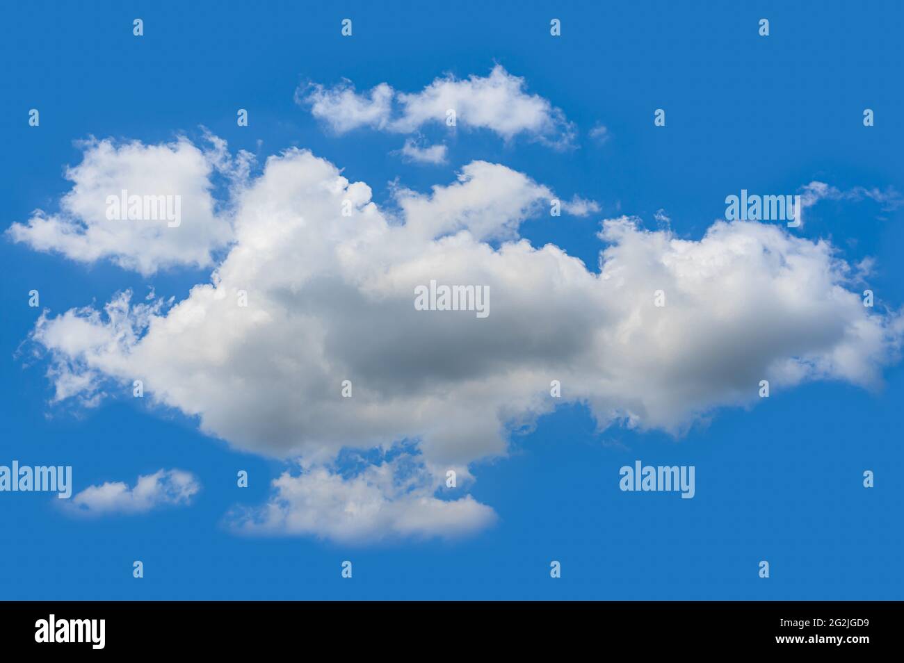 cloud formations isolated on blue. clouds and cloud formations isolated against the blue solid color background. Beautiful sky for your disign Stock Photo