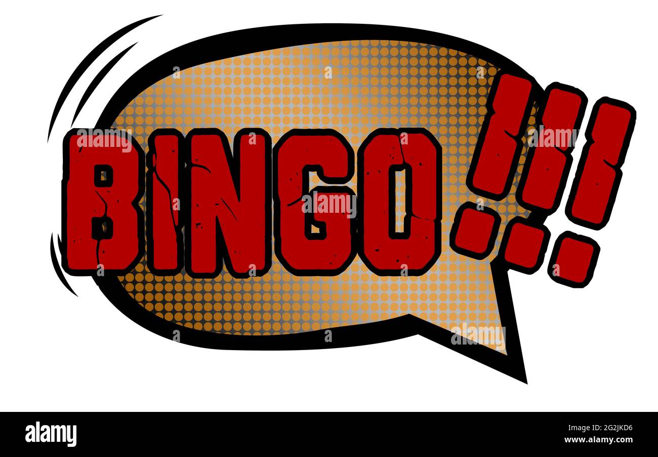 Bingo text with comic book style, 3D rendering Stock Photo