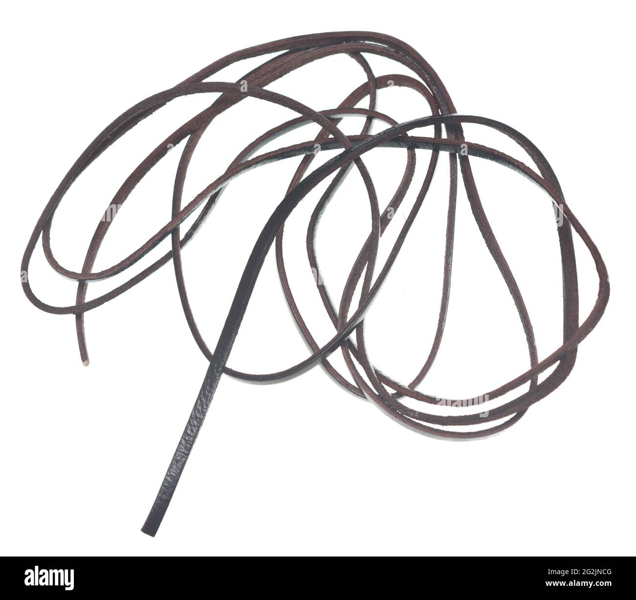 Leather lace isolated on white background Stock Photo Alamy