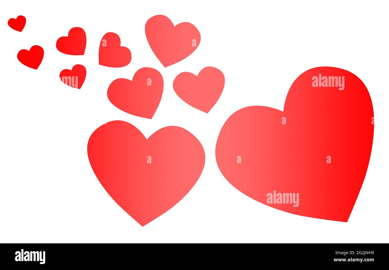 Red heart icon love symbol set, 3D rendering Stock Photo - Alamy