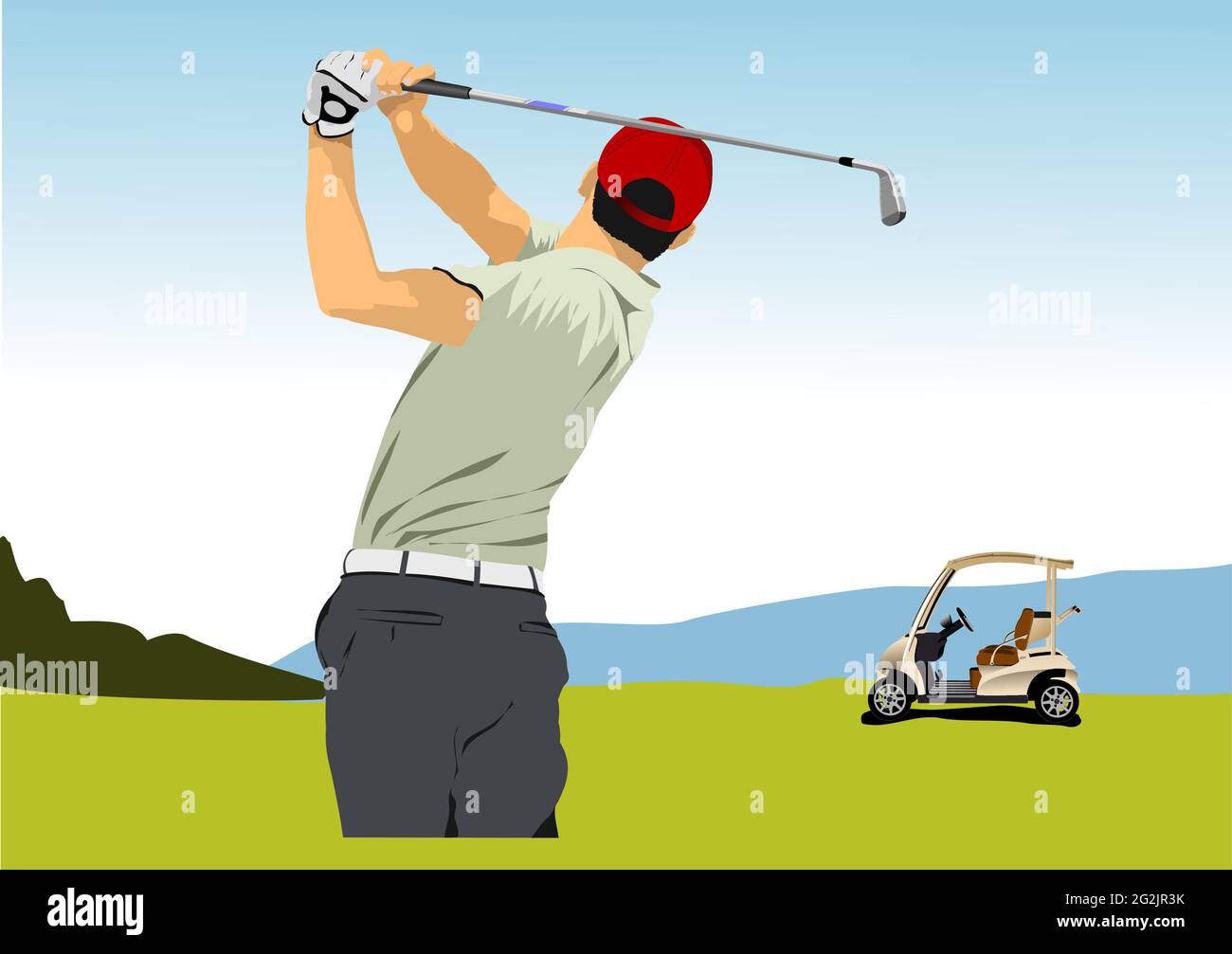 Golf players. Colored vector 3d illustration for designers Stock Vector ...