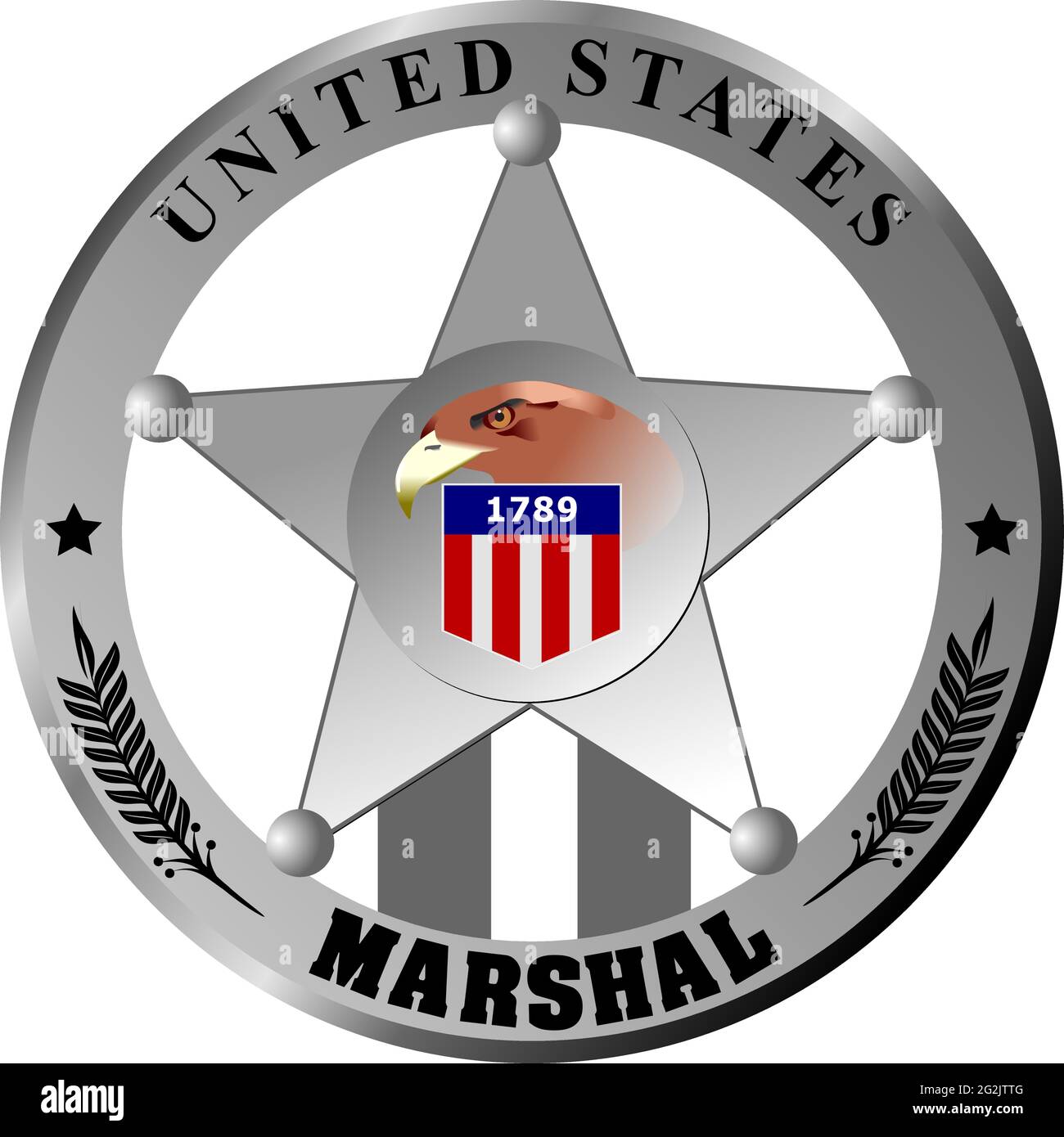 US Marshal badge. 3d vector color illustration Stock Vector