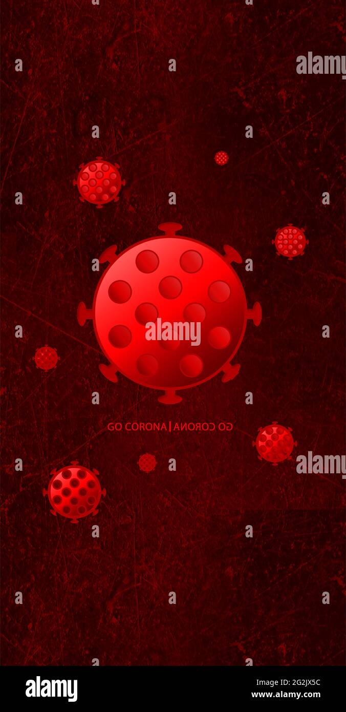 red dark corona virus awareness illustration poster created in adobe photoshop Stock Photo