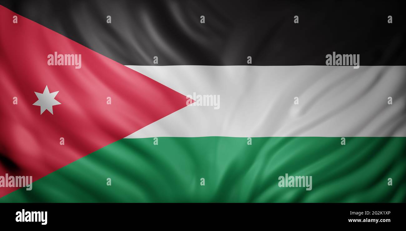 3d rendering of a national Jordan flag Stock Photo - Alamy