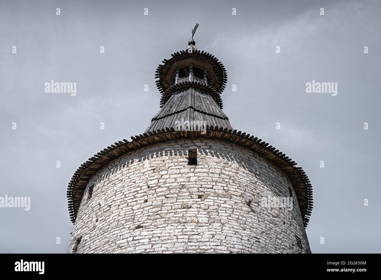 Ancient Kremlin watchtower in the city of Pskov, Russia. Stock Photo