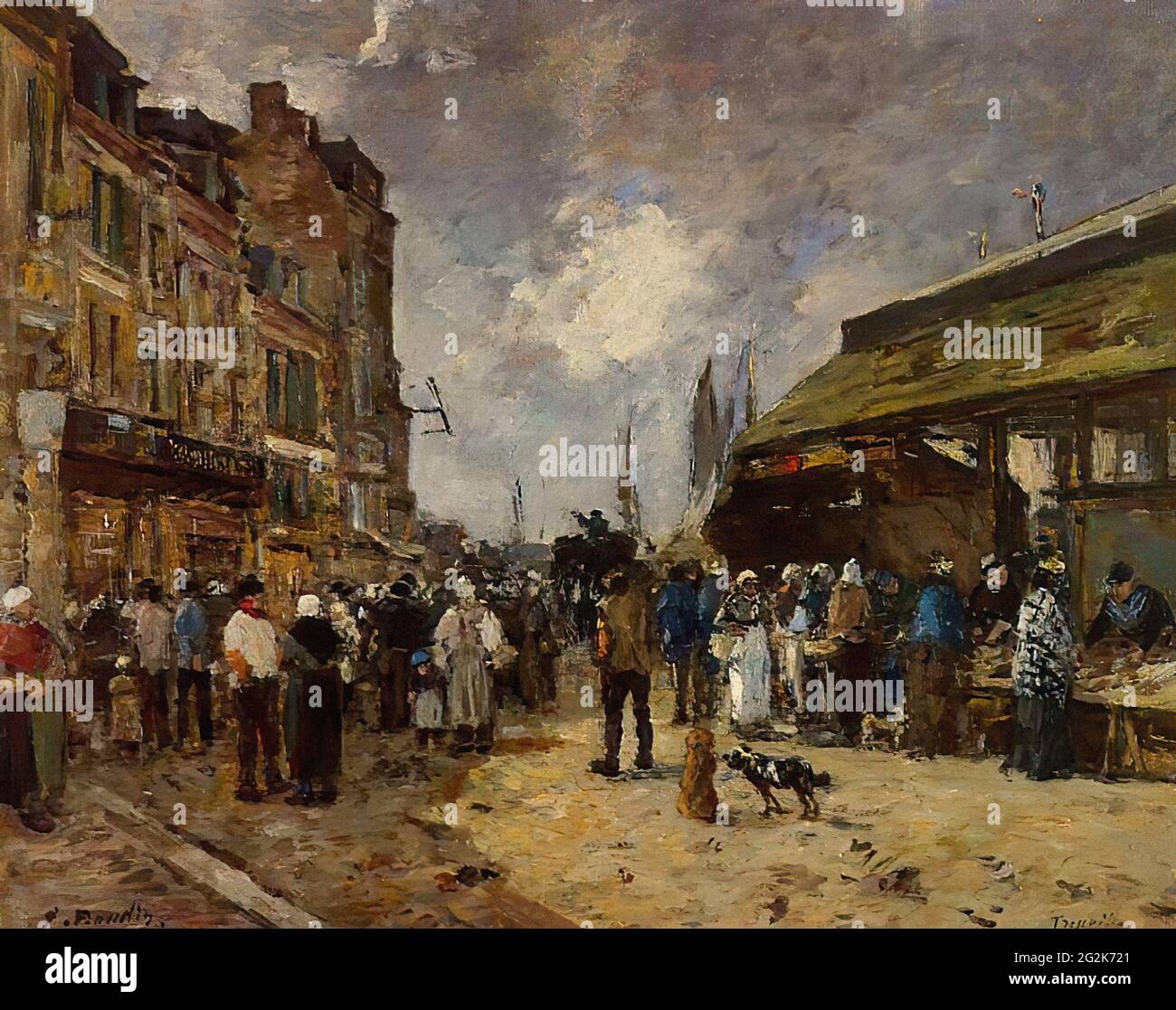 EugÈne Louis Boudin (18241898) Trouville Fish Market Stock Photo Alamy