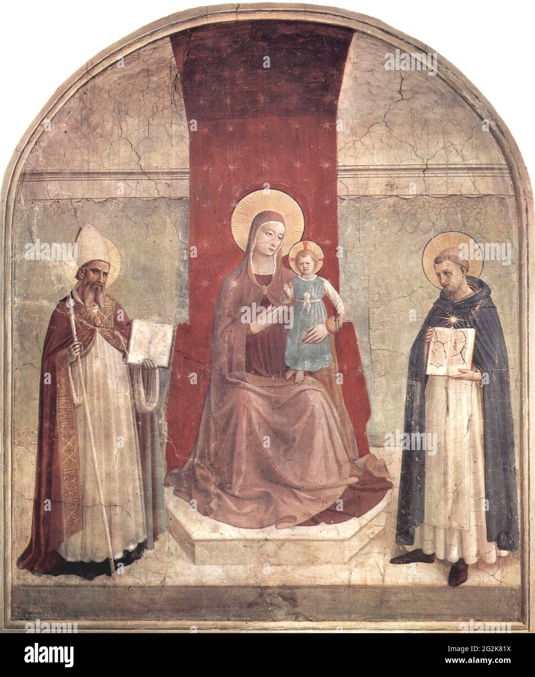 Fra Angelico -  Madonna Con Bambino Santo Vescovo San Domenico Stock Photo