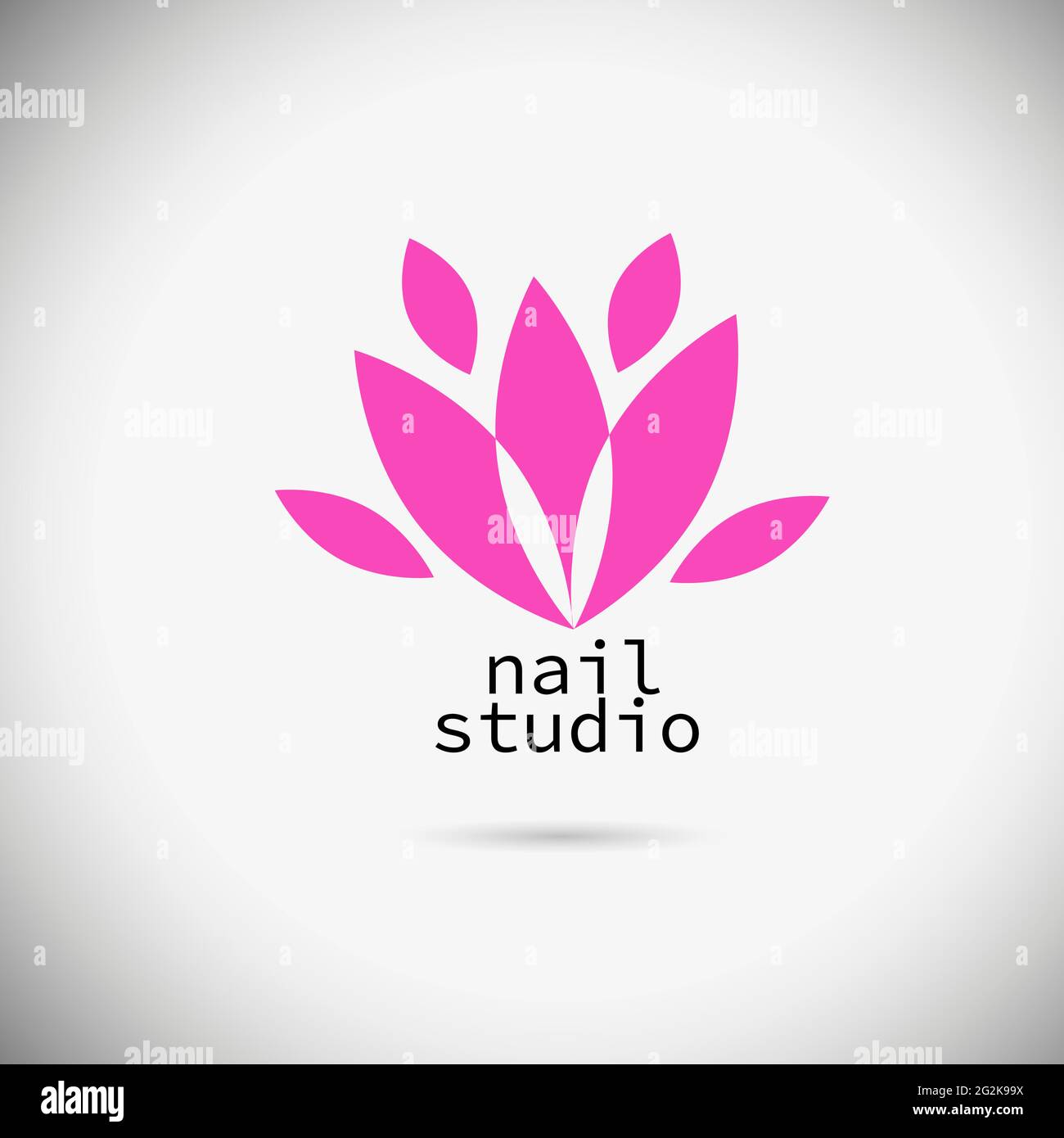Logo manicure studio. Lotus flower. Vector illustration Stock Vector