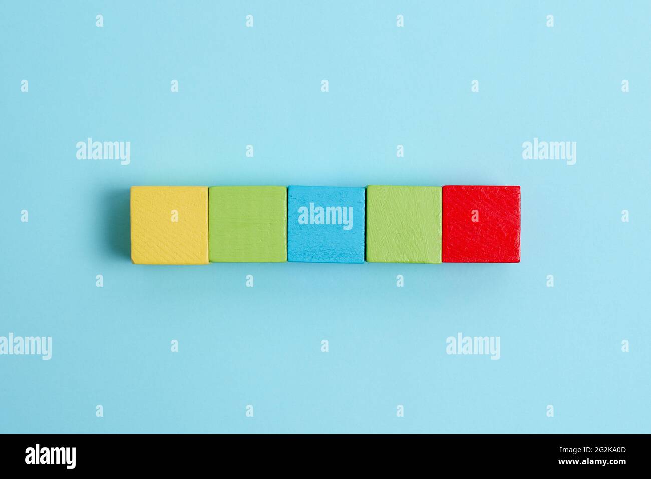 Stack of Sample Cube Rectangular Boxes On Surface Polished With Multi-Colour Stock Photo