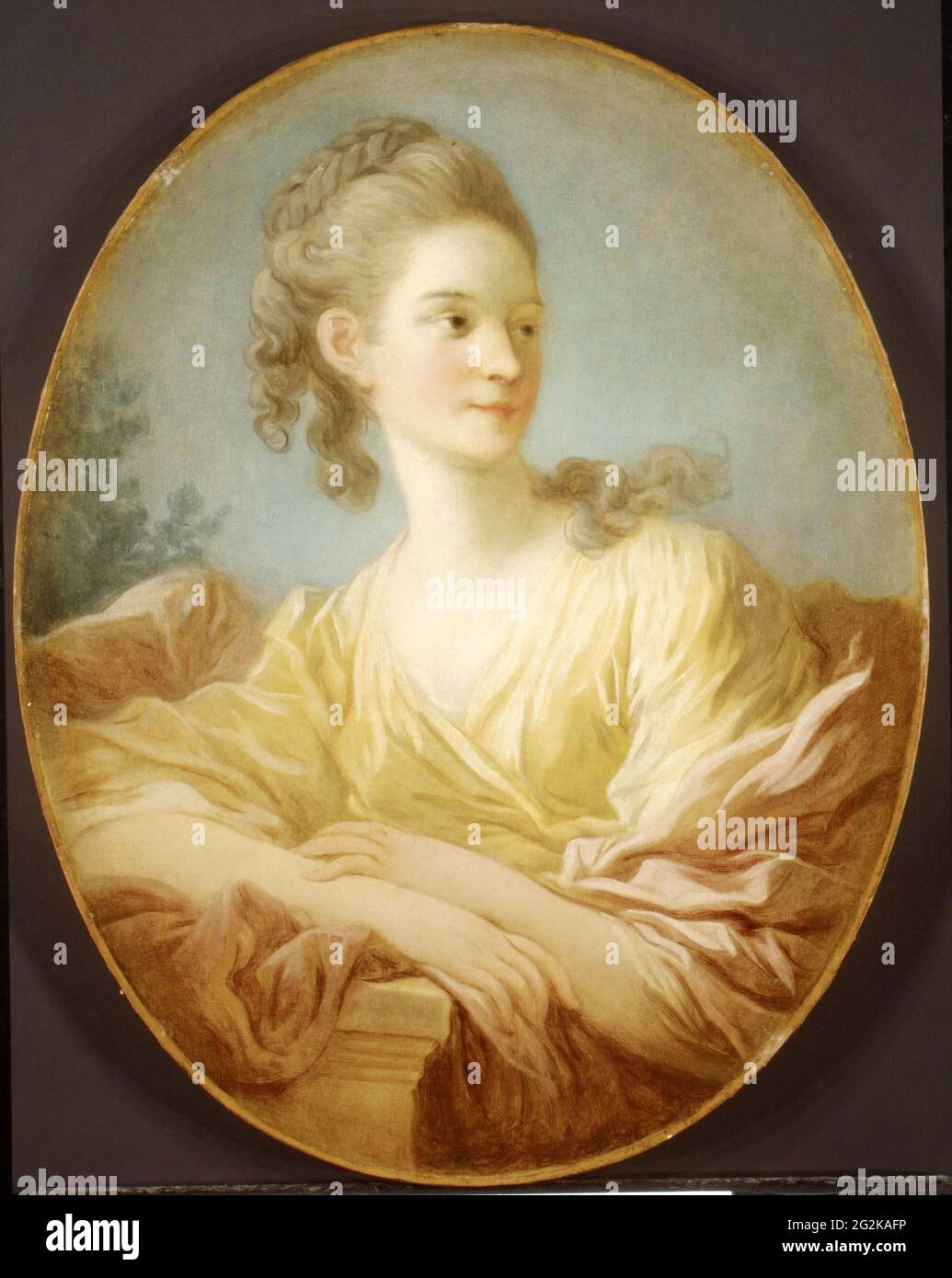 Fragonard -  Portrait of a Young Woman Said to Be Gabrielle De Caraman Marquise De La Fare Stock Photo
