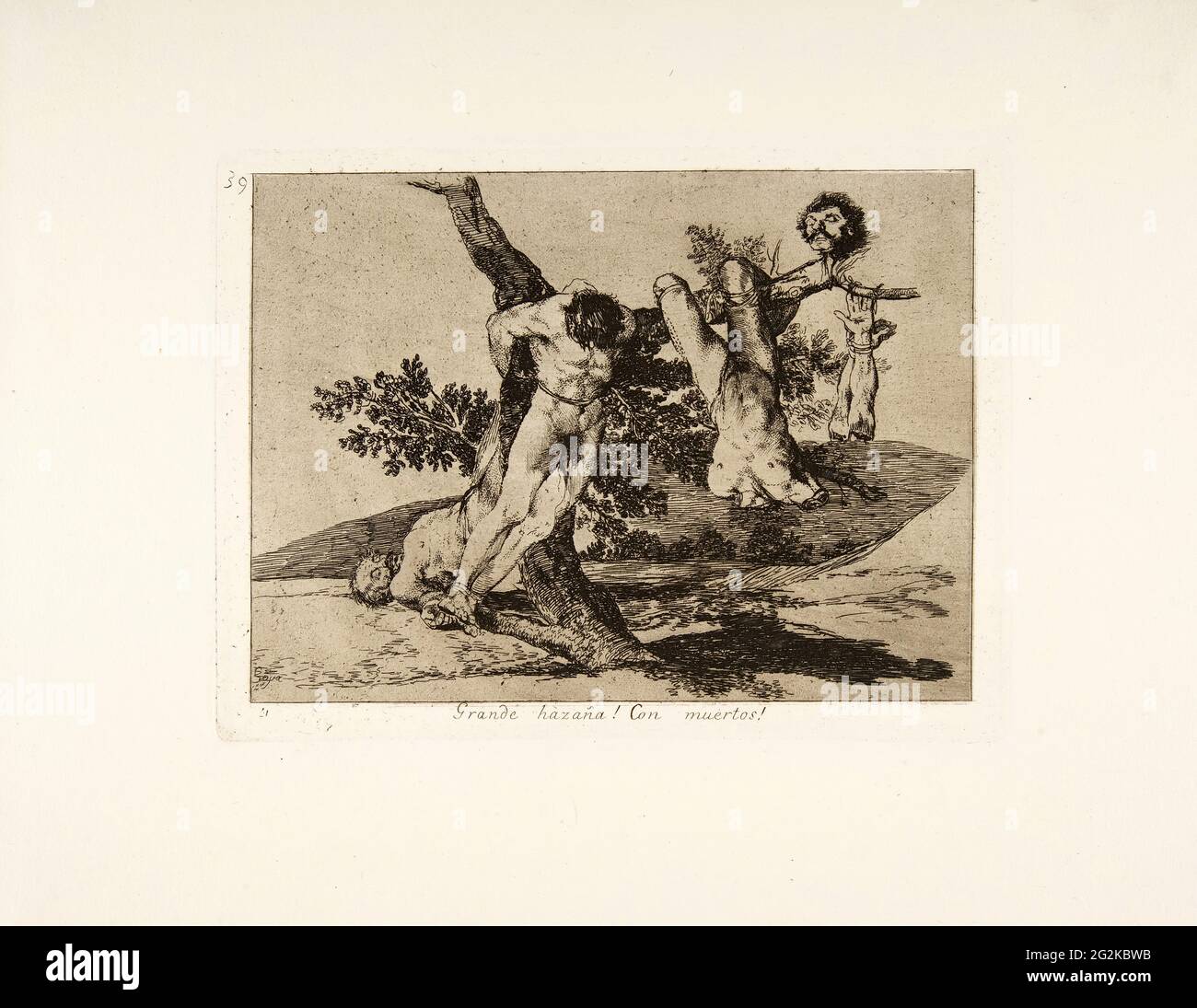 Francisco De Goya -  an Heroic Feat with Dead Men Grande Hazaa Con Muertos from the Disasters of War Los Desastres De La Guerra Plate 39 Stock Photo