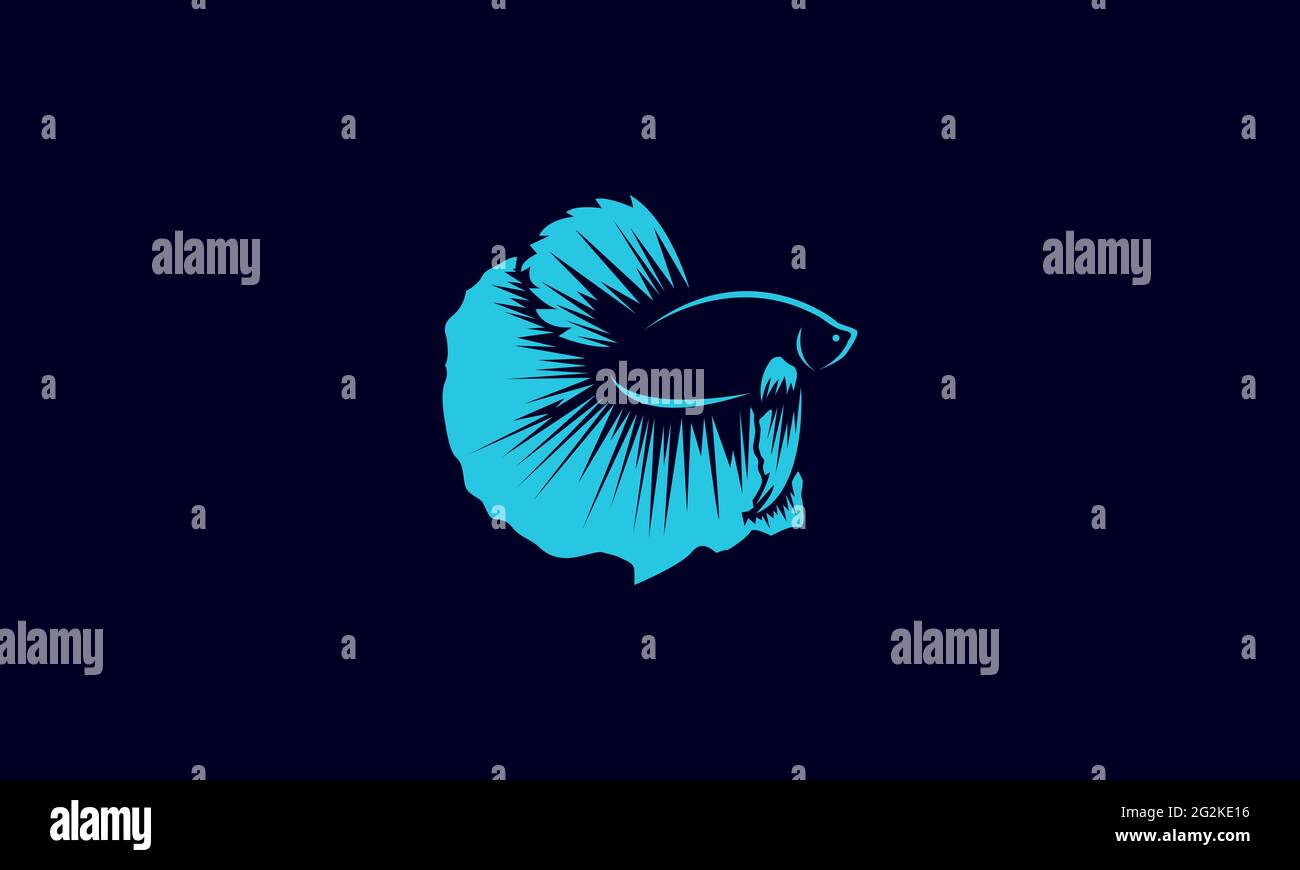 Beautiful Blue Betta Fish Logo Vector Icon Illustration Design Stock Vector Image Art Alamy