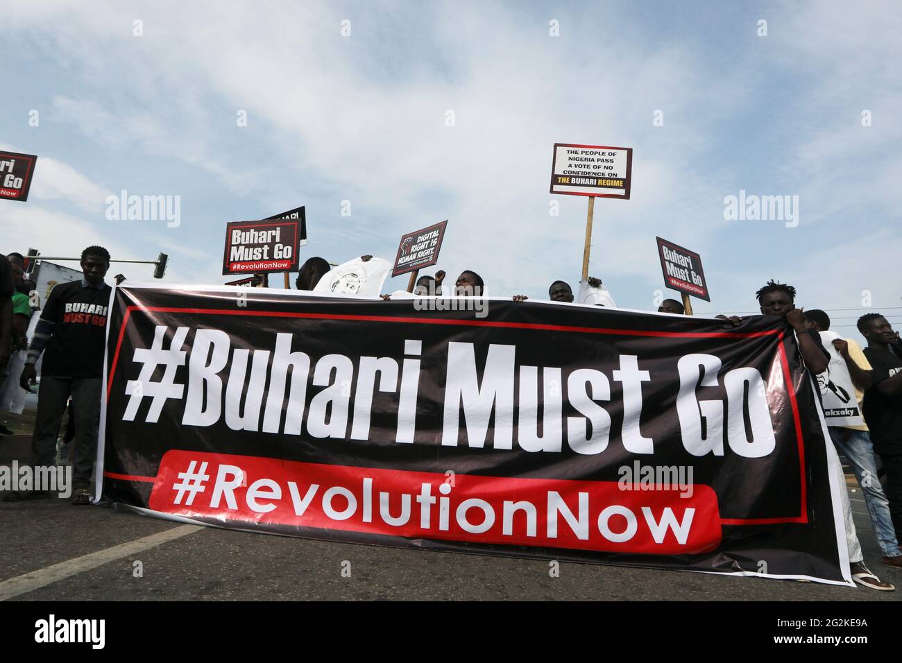 Protesters Carry Placards And Banners During A June 12 Democracy Day Rally In Abuja Nigeria June 12 21 Reuters Afolabi Sotunde Stock Photo Alamy