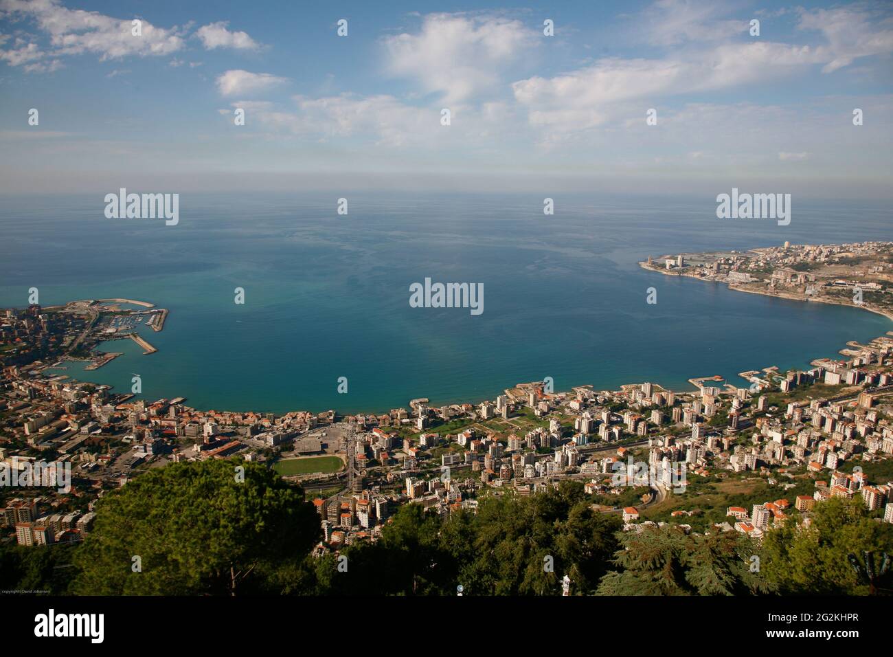 Bay of Jounieh Scenic Overlook Stock Photo