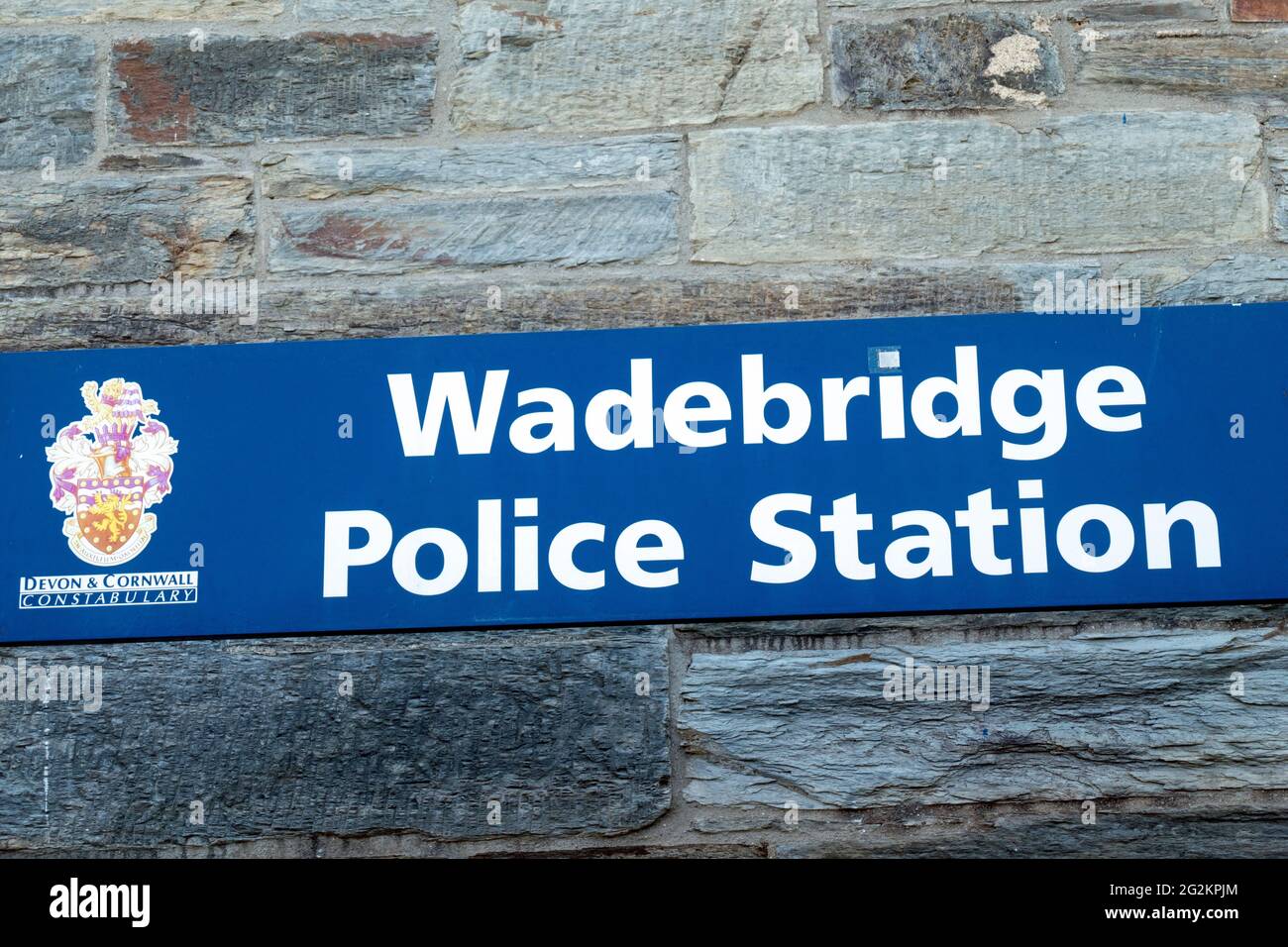 Wadebridge Police Station sign Stock Photo