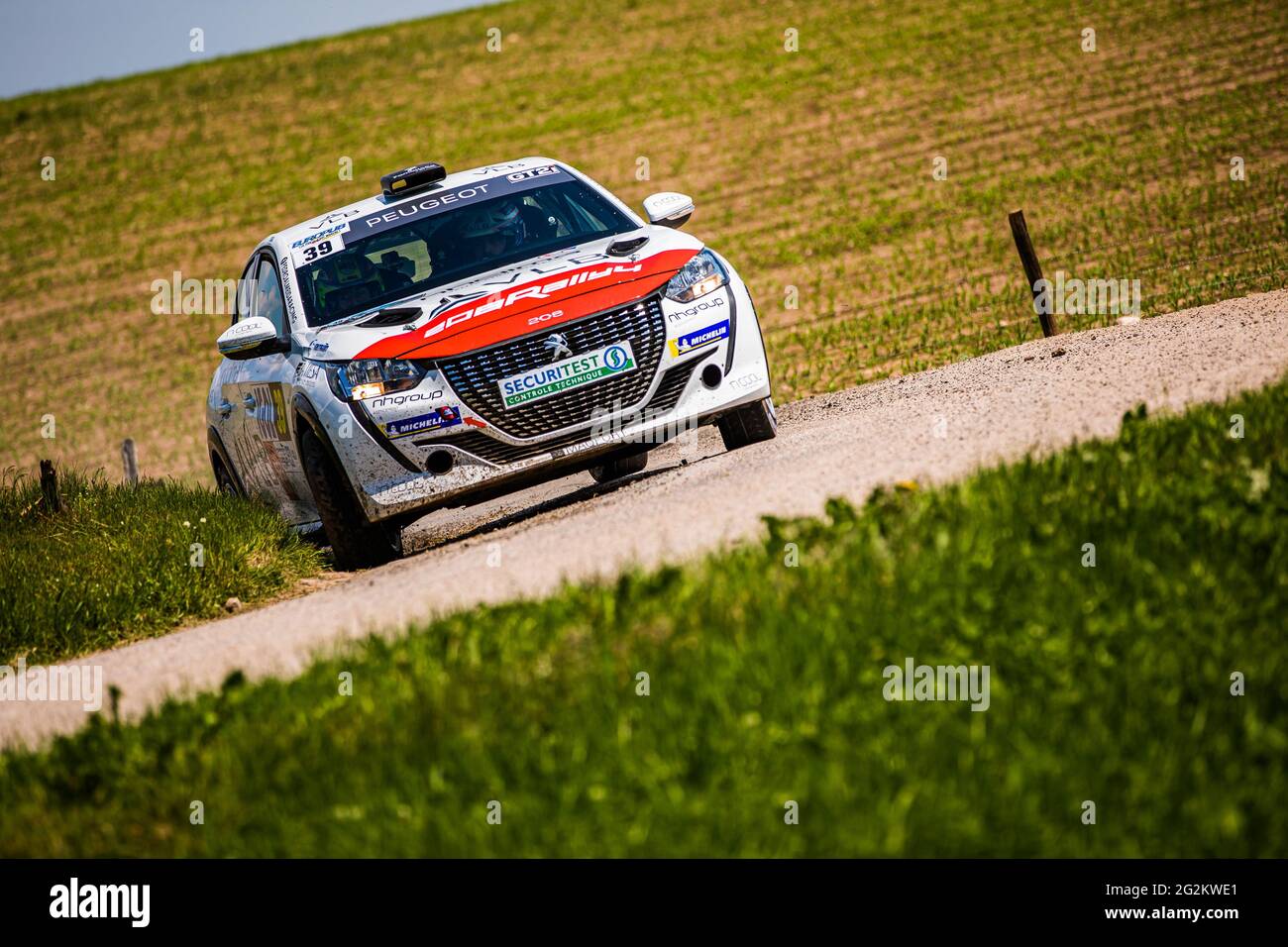 39 ALMEIDA Pedro, MAGALHAES Hugo, Peugeot 208 Rally 4, Sarrazin Motorsport, Action during the Rallye Vosges Grand Est 2021, 2nd round of the Championnat de France des Rallyes 2021, from June 10 to 12 in Gerardmer, France - Photo Bastien Roux / DPPI Stock Photo