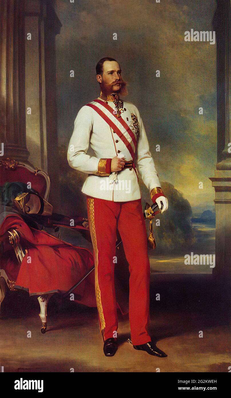 Franz Xaver Winterhalter (1805-1873) -  Franz Joseph I Emperor Austri Wearing Dress Uniform an Austrian Field Marshal With 1865 Stock Photo
