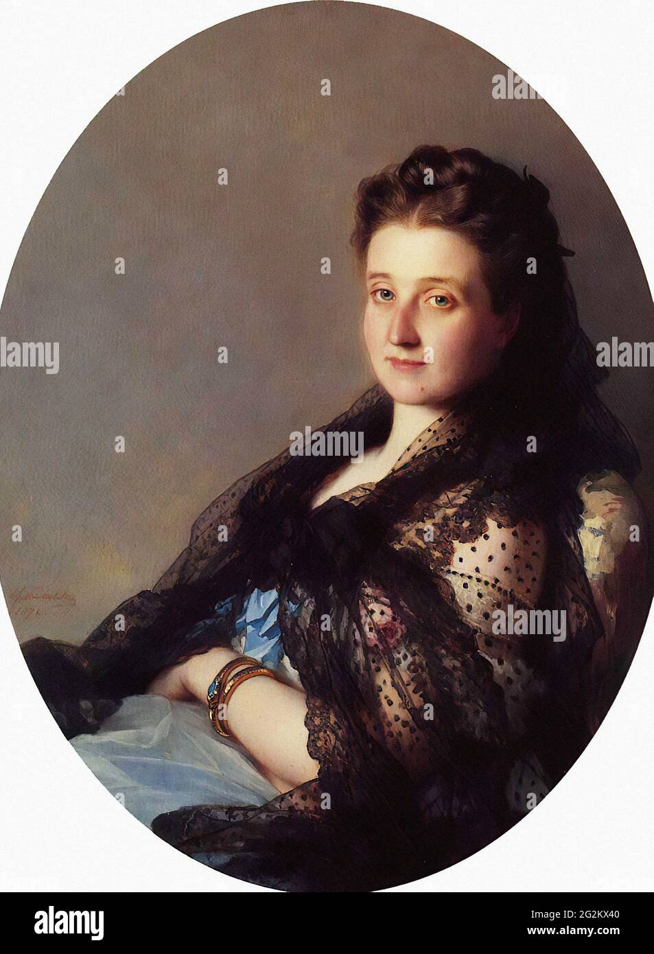 Franz Xaver Winterhalter (1805-1873) -  Portrait Lady 1 1872 Stock Photo