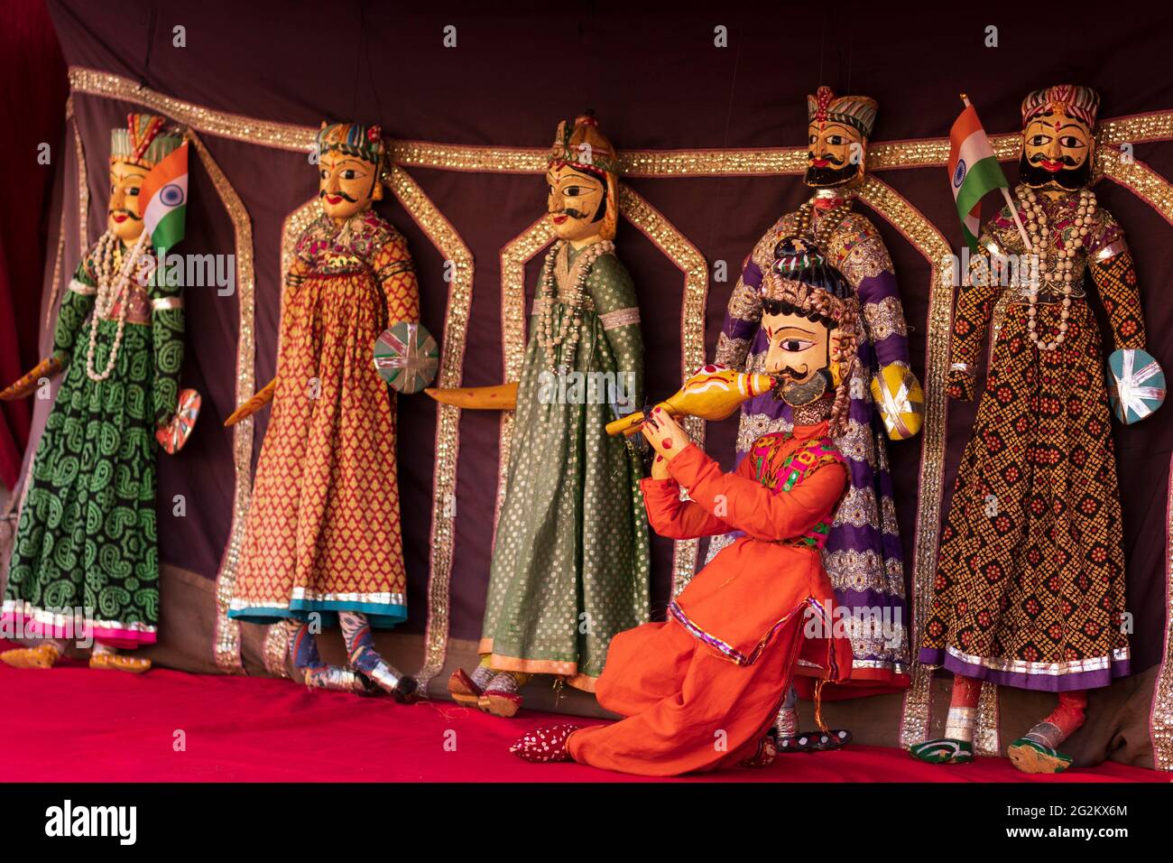 Rajasthani Handmade Katputli Or Puppet in Jaipur City Palace. Stock Photo
