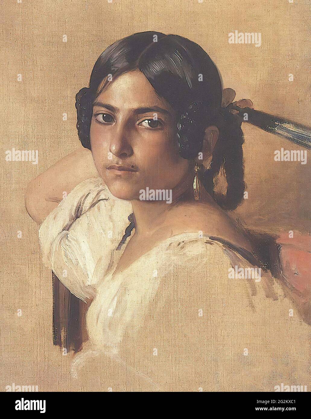 Franz Xaver Winterhalter (1805-1873) -  Study Itlain Girl 1834 Stock Photo