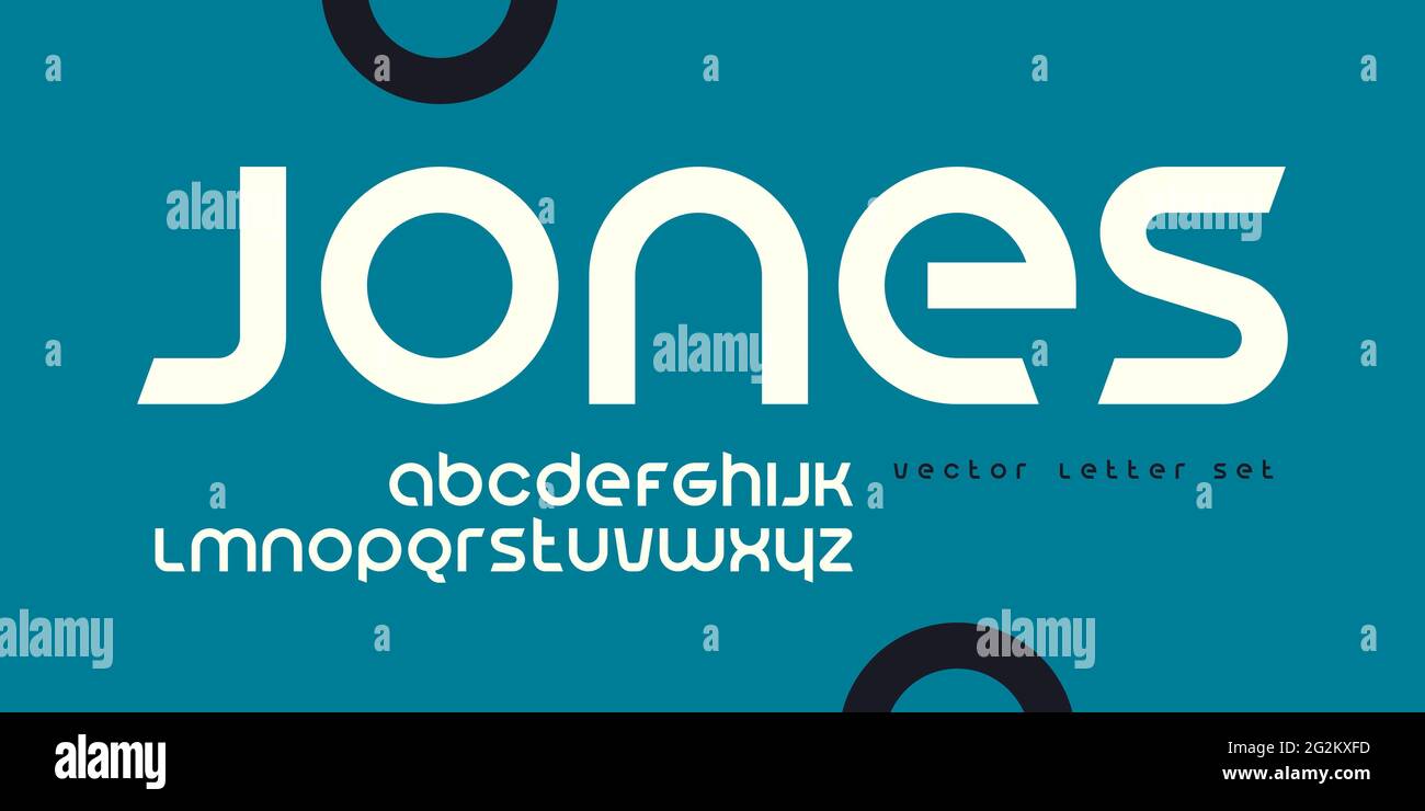 Vector geometric lowercase letter set, alphabet, font, typography Stock Vector