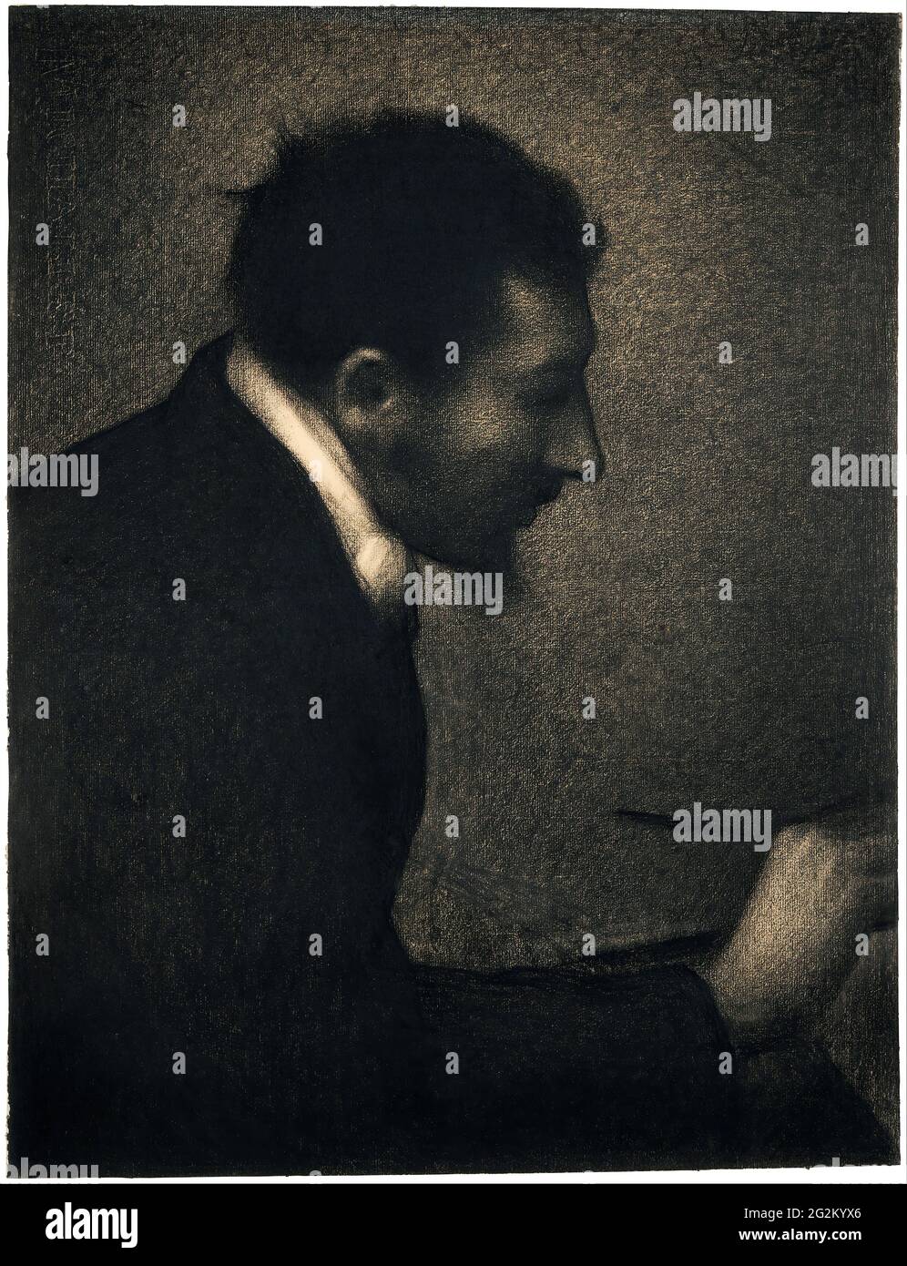 Georges Seurat -  Aman Jean Portrait of Edmond Franois Aman Jean Stock Photo