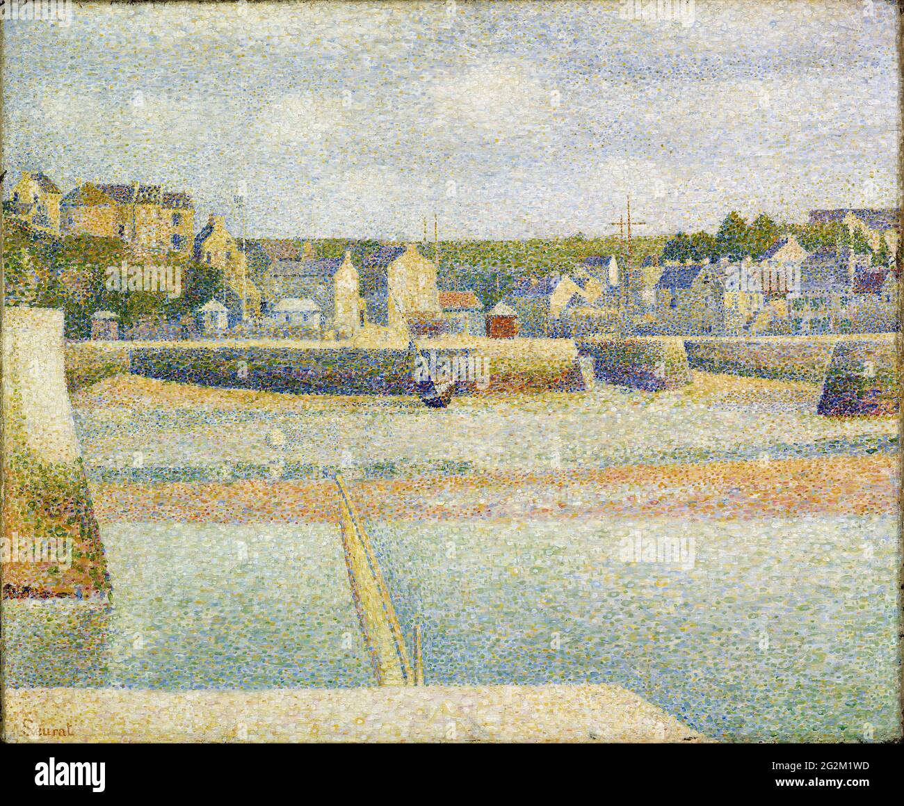 Georges Seurat -  Port En Bessin the Outer Harbor Low Tide Stock Photo