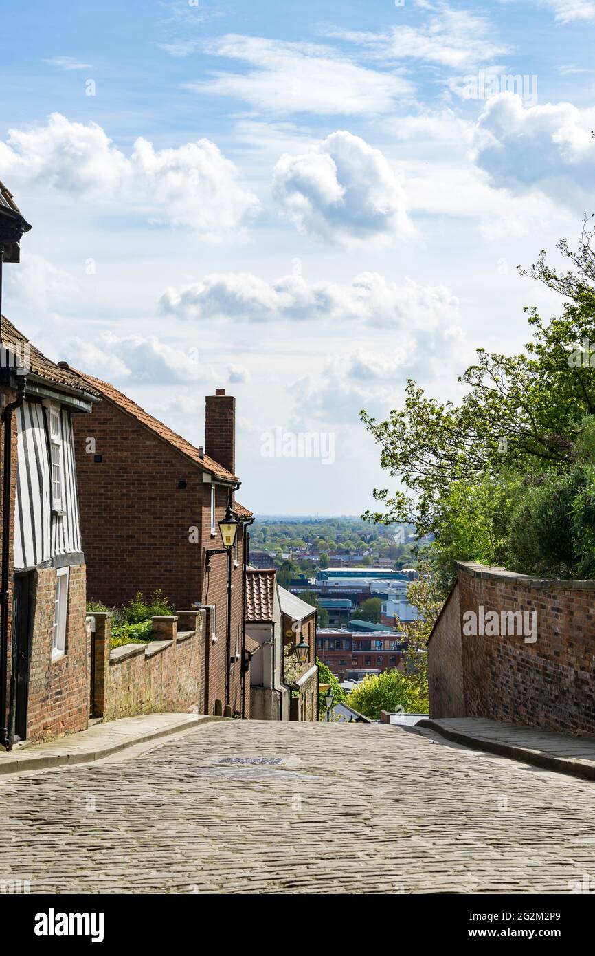 View from top of Michaelgate Lincoln Stock Photo