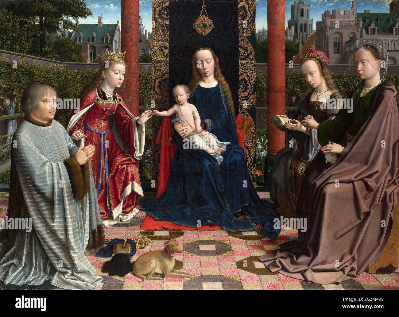 Gerard David -  the Virgin and Child with Saints and Donor Stock Photo